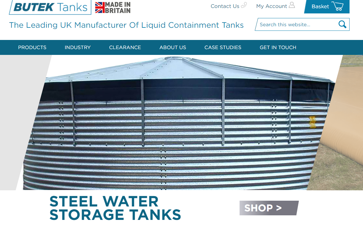 Image of Butek Tanks website